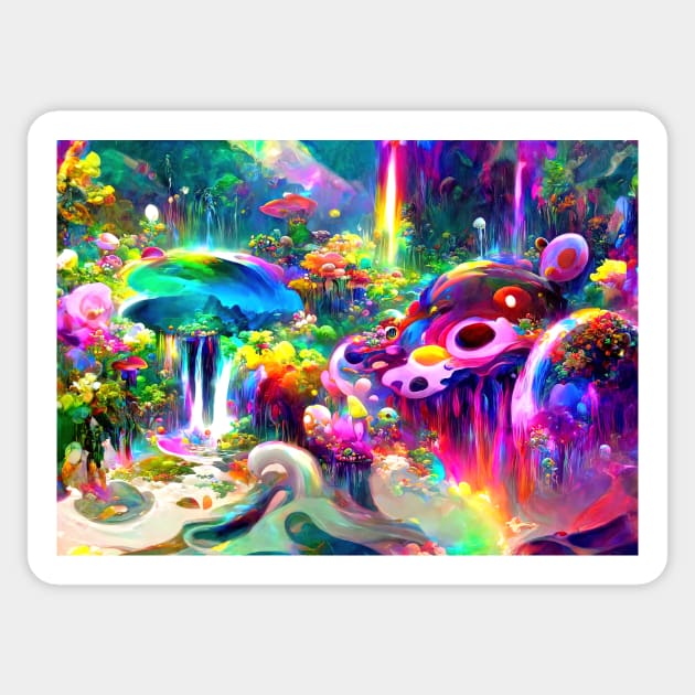 Color Globs | Rainbow Falls Sticker by AlexandrAIart